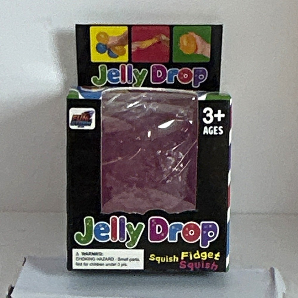 Jelly Drop Purple Squishy Squeeze Toy, Tactile Fidget, Ages 3+